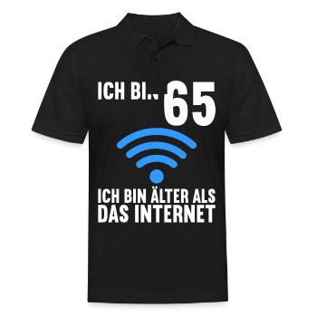 Ich bin 65 Ich bin älter als das Internet 6 - Männer Poloshirt - Schwarz - Vorne - Kai (181cm)