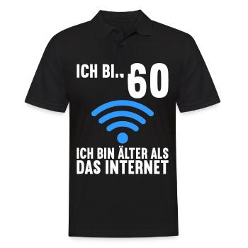 Ich bin 60 Ich bin älter als das Internet - Männer Poloshirt - Schwarz - Vorne - Kai (181cm)