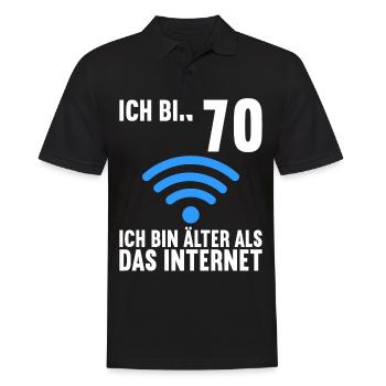 Ich bin 70 Ich bin älter als das Internet - Männer Poloshirt - Schwarz - Vorne - Kai (181cm)