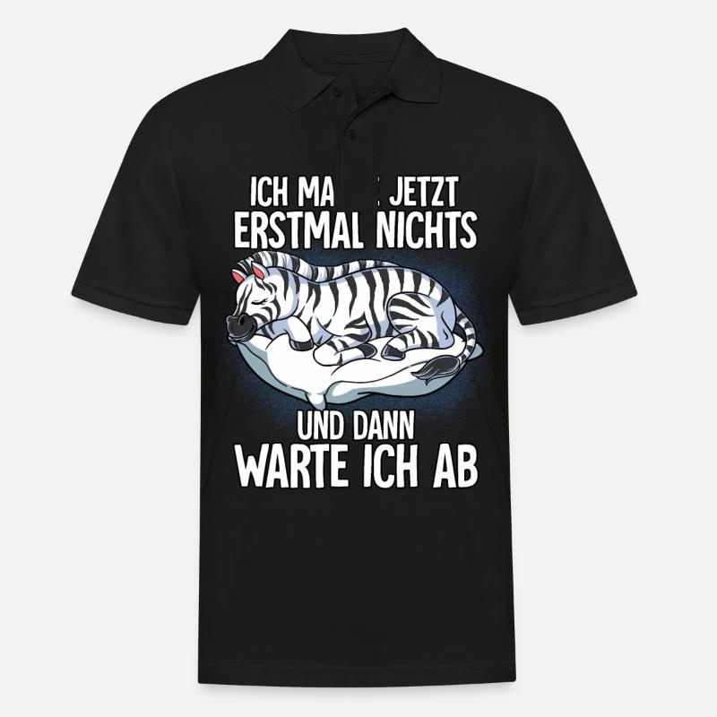 Langschläfer Zebra Müde Schlaf - Männer Poloshirt - Schwarz