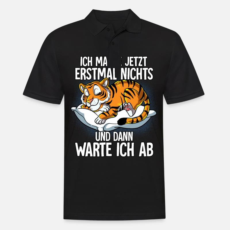 Langschläfer Tiger Müde Schlaf - Männer Poloshirt - Schwarz