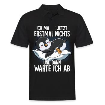 Langschläfer Pinguin Müde Schlaf - Männer Poloshirt - Schwarz - Vorne - Kai (181cm)