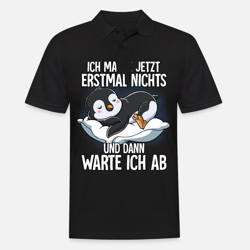 Langschläfer Pinguin Müde Schlaf - Männer Poloshirt - Schwarz
