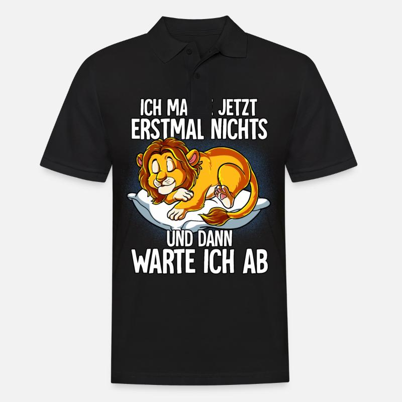 Langschläfer Löwe Müde Schlaf - Männer Poloshirt - Schwarz