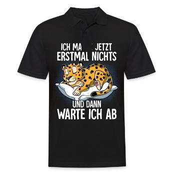 Langschläfer Leopard Müde Schlaf - Männer Poloshirt - Schwarz - Vorne - Kai (181cm)