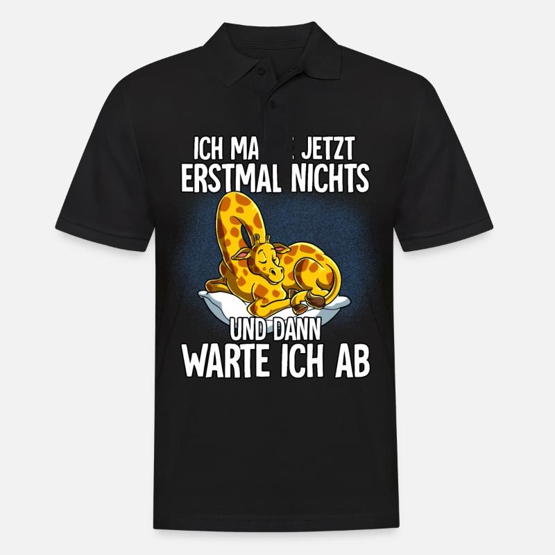 Langschläfer Giraffe Müde Schlaf - Männer Poloshirt - Schwarz