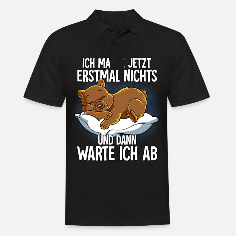 Langschläfer Bär Müde Schlaf - Männer Poloshirt - Schwarz