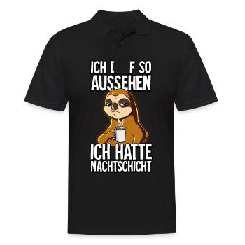 Ich Hatte Nachtschicht Kaffee Faultier - Männer Poloshirt - Schwarz - Vorne - Kai (181cm)