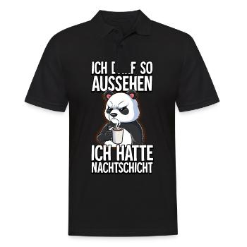 Ich Hatte Nachtschicht Kaffee Panda - Männer Poloshirt - Schwarz - Vorne - Kai (181cm)