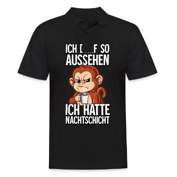Ich Hatte Nachtschicht Kaffee Affe - Männer Poloshirt - Schwarz - Vorne - Kai (181cm)