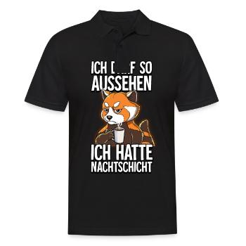 Ich Hatte Nachtschicht Kaffee Roter Panda - Männer Poloshirt - Schwarz - Vorne - Kai (181cm)