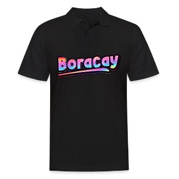 Vintage Philippines Holiday Asia Boracay - Polo Homme - noir - Devant - Kai (181cm)