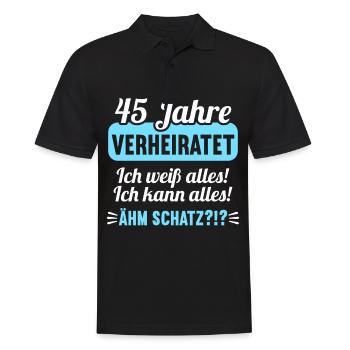 45 Jahr verheiratet weiß alles 45.Hochzeitstag - Männer Poloshirt - Schwarz - Vorne - Kai (181cm)