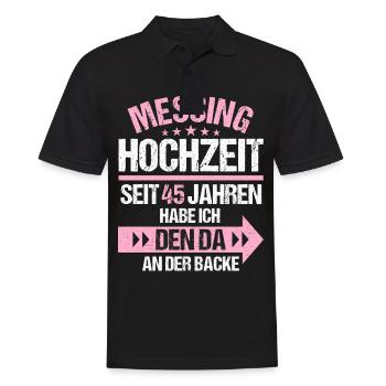 45 verheiratet Messing Hochzeit 45.Hochzeitstag - Männer Poloshirt - Schwarz - Vorne - Kai (181cm)