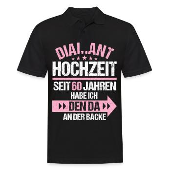 60 verheiratet Diamant Hochzeit 60.Hochzeitstag - Männer Poloshirt - Schwarz - Vorne - Kai (181cm)