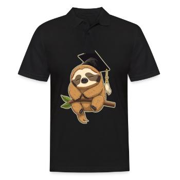 Abschluss Schlafen Faultier Uni Master Bachelor - Männer Poloshirt - Schwarz - Vorne - Kai (181cm)