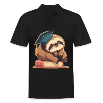 Degree Sleeping Sloth Uni Master Bachelor - Men's Polo Shirt - black - Front - Kai (181cm)