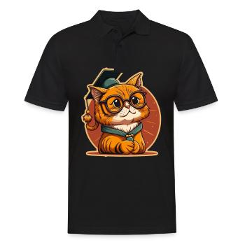 Abschluss Schlafen Katze Uni Master Bachelor - Männer Poloshirt - Schwarz - Vorne - Kai (181cm)