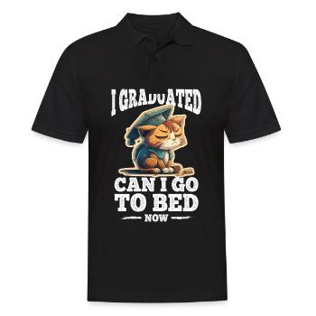 Abschluss Schlafen Katze Uni Master Bachelor - Männer Poloshirt - Schwarz - Vorne - Kai (181cm)