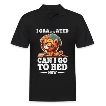Graduation Sleeping Leo Uni Master Bachelor School - Men's Polo Shirt - black - Front - Kai (181cm)
