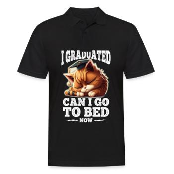 Abschluss Schlafen Katze Uni Master Bachelor - Männer Poloshirt - Schwarz - Vorne - Kai (181cm)