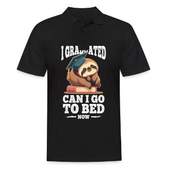 Degree Sleeping Sloth Uni Master Bachelor - Men's Polo Shirt - black - Front - Kai (181cm)
