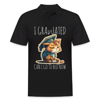 Abschluss Schlafen Katze Uni Master Bachelor - Männer Poloshirt - Schwarz - Vorne - Kai (181cm)