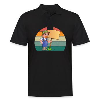 Bauer Bäuerin Traktor Stall Bauernhoftier Landwirt - Männer Poloshirt - Schwarz - Vorne - Kai (181cm)