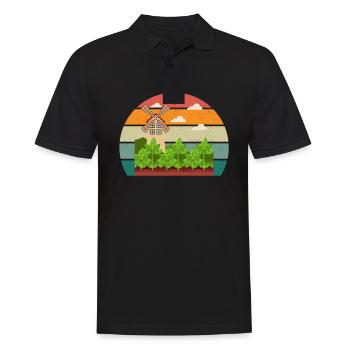 Bauer Bäuerin Traktor Stall Bauernhoftier Landwirt - Männer Poloshirt - Schwarz - Vorne - Kai (181cm)