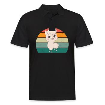 Llamas Alpaca Alpacas Lamamama Lamapapa Lama Lama - Men's Polo Shirt - black - Front - Kai (181cm)