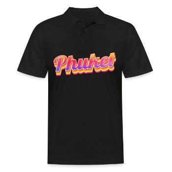 Vintage Thailand Urlaubsreise Asien Thai Phuket - Männer Poloshirt - Schwarz - Vorne - Kai (181cm)