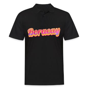Vintage Philippines Urlaubsreise Asien Boracay - Männer Poloshirt - Schwarz - Vorne - Kai (181cm)