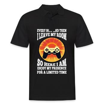 Every Now And Then I Leave My Room Gamer Gaming - Männer Poloshirt - Schwarz - Vorne - Kai (181cm)