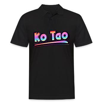 Vintage Thaïlande Vacances Asie Thai Ko Tao - Polo Homme - noir - Devant - Kai (181cm)