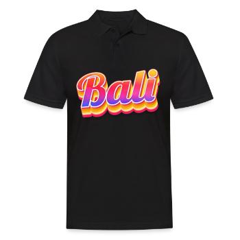 Vintage Indonesien Urlaubsreise Asien Bali - Männer Poloshirt - Schwarz - Vorne - Kai (181cm)