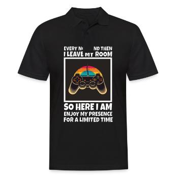 Every Now And Then I Leave My Room Gamer Gaming - Männer Poloshirt - Schwarz - Vorne - Kai (181cm)