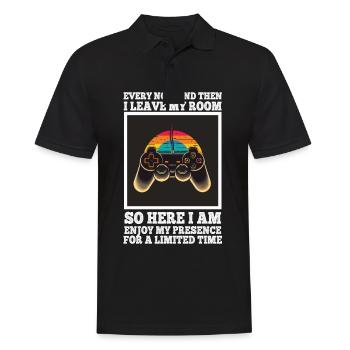 Every Now And Then I Leave My Room Gamer Gaming - Männer Poloshirt - Schwarz - Vorne - Kai (181cm)
