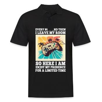 Every Now And Then I Leave My Room Gamer Gaming - Männer Poloshirt - Schwarz - Vorne - Kai (181cm)