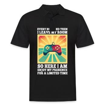 Every Now And Then I Leave My Room Gamer Gaming - Männer Poloshirt - Schwarz - Vorne - Kai (181cm)