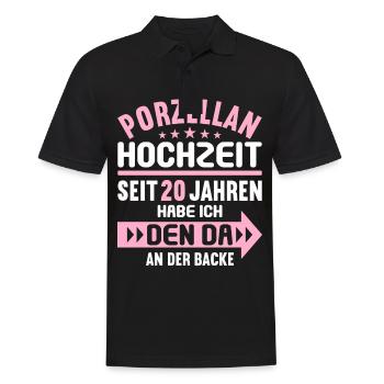 20 verheiratet Porzellan Hochzeit 20.Hochzeitstag - Männer Poloshirt - Schwarz - Vorne - Kai (181cm)