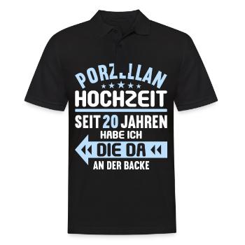 20 verheiratet Porzellan Hochzeit 20.Hochzeitstag - Männer Poloshirt - Schwarz - Vorne - Kai (181cm)