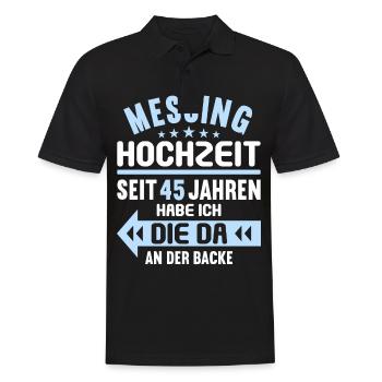 45 verheiratet Messing Hochzeit 45.Hochzeitstag - Männer Poloshirt - Schwarz - Vorne - Kai (181cm)