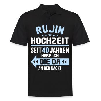 40 verheiratet Rubin Hochzeit 40.Hochzeitstag - Männer Poloshirt - Schwarz - Vorne - Kai (181cm)