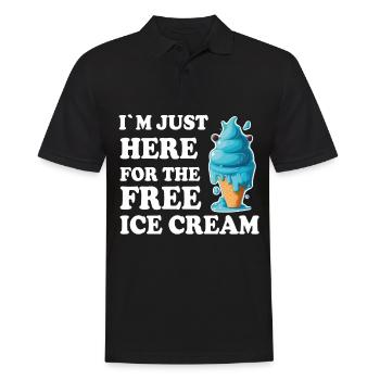 Eis Eiscreme Soft Eis Ich bin wegen dem Eis hier - Männer Poloshirt - Schwarz - Vorne - Kai (181cm)