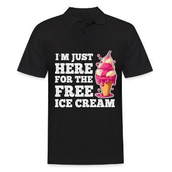 Crème glacée Crème glacée molle Je suis ici pour la crème glacée - Polo Homme - noir - Devant - Kai (181cm)