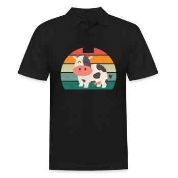Vaches Bovins Bovins Ferme Fermier Viande Vache - Polo Homme - noir - Devant - Kai (181cm)