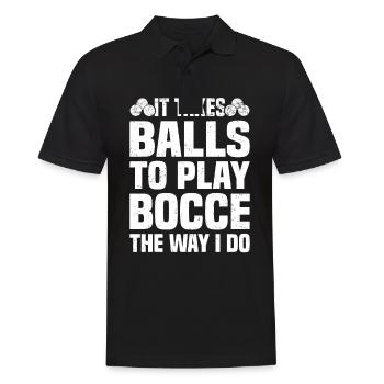 Boccia Petanque Boule Bocciaspieler Lyonnais - Männer Poloshirt - Schwarz - Vorne - Kai (181cm)