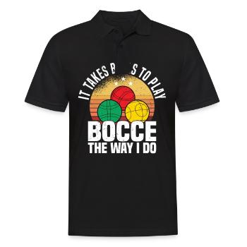 Boccia Petanque Boule Boccia Player Lyonnais - Men's Polo Shirt - black - Front - Kai (181cm)