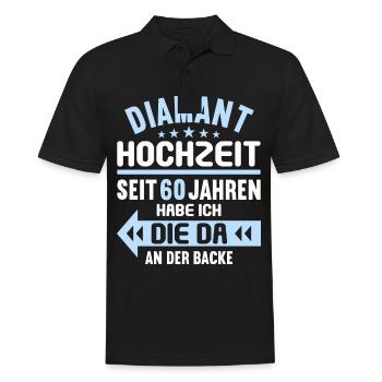 60 verheiratet Diamant Hochzeit 60.Hochzeitstag - Männer Poloshirt - Schwarz - Vorne - Kai (181cm)