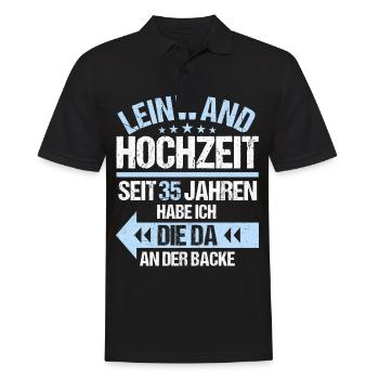 35 verheiratet Leinwand Hochzeit 35.Hochzeitstag - Männer Poloshirt - Schwarz - Vorne - Kai (181cm)
